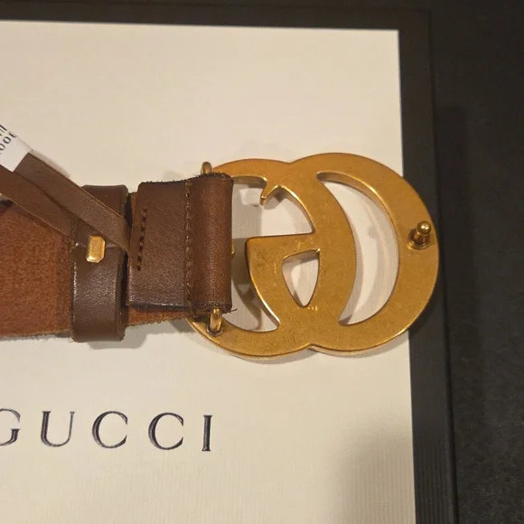 Gucci Brown and Gold Belt - Picture 6 of 7